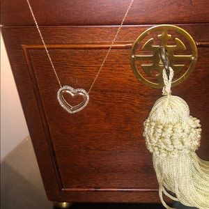 Double heart gold diamond necklace
